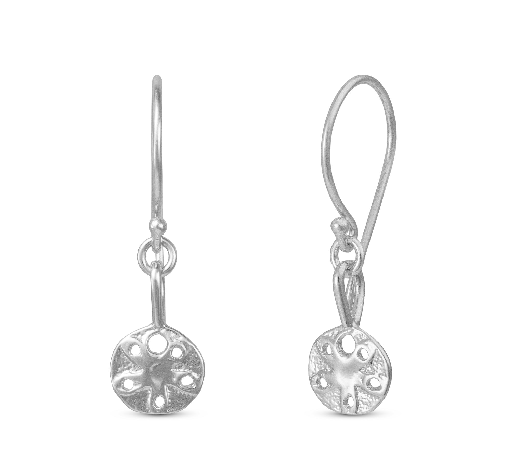 Sand Dollar Shell Earrings Gold, Silver
