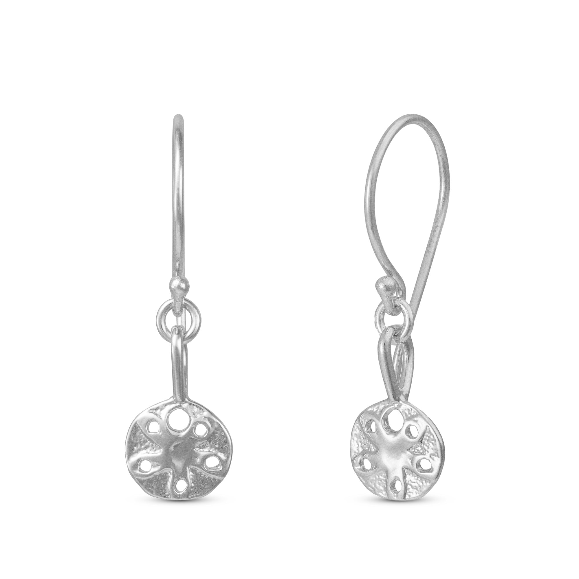 Sand Dollar Shell Earrings Gold, Silver