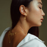 Soluna - Gold Moonstone Charm Necklace with Gold Charms
