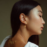 Soluna - Gold Moonstone Sun Earrings