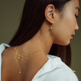 Soluna - Gold Moonstone Charm Necklace with Gold Charms