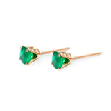 Emerald May Birthstone Studs - Gold, Silver