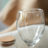 Aqua - Gold Moonstone Teardrop Earrings