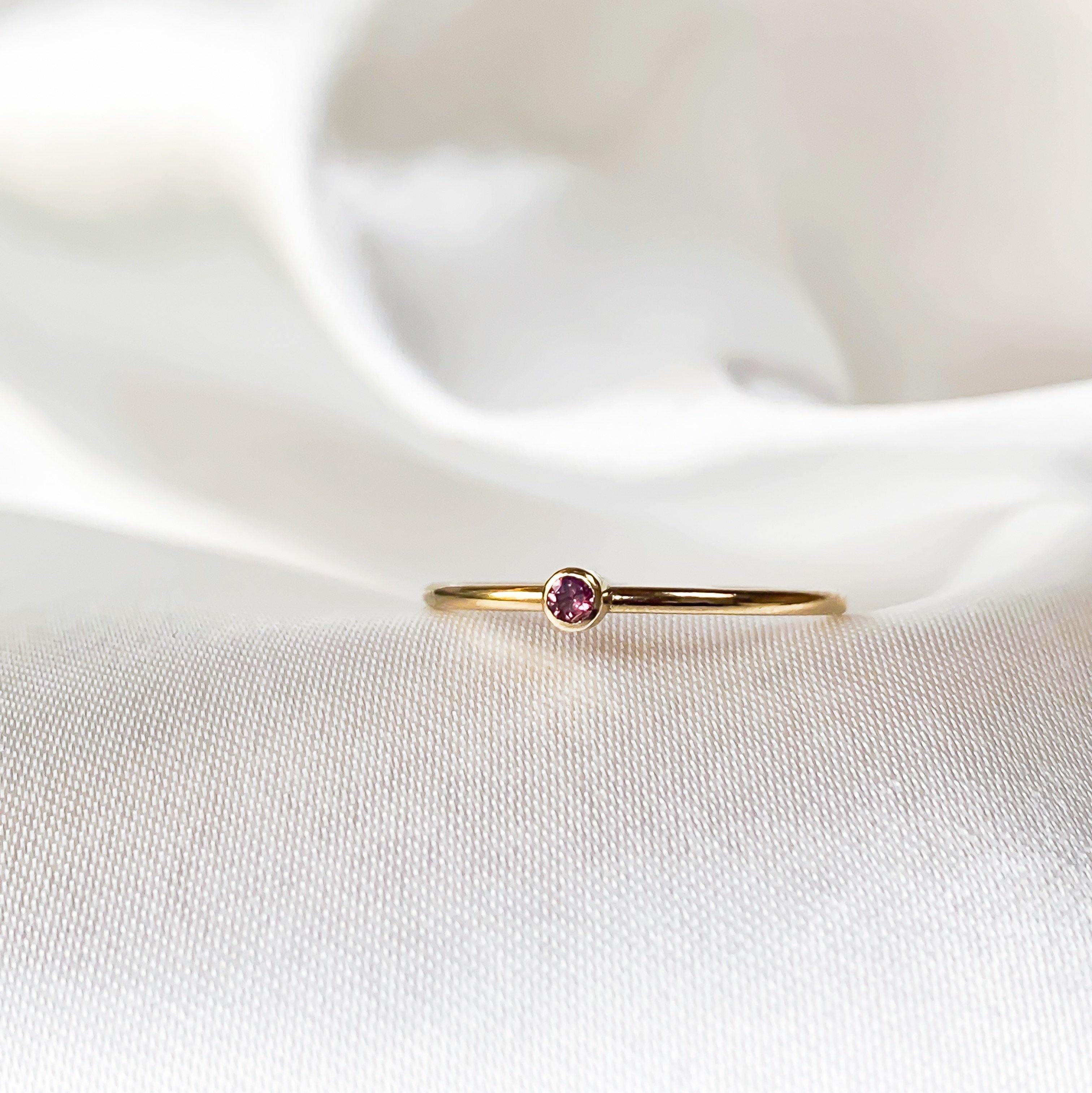 October Birthstone Ring - Pink Tourmaline - Lunar James