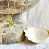 Peridot Raw Crystal Pendant Necklace - Heart Chakra