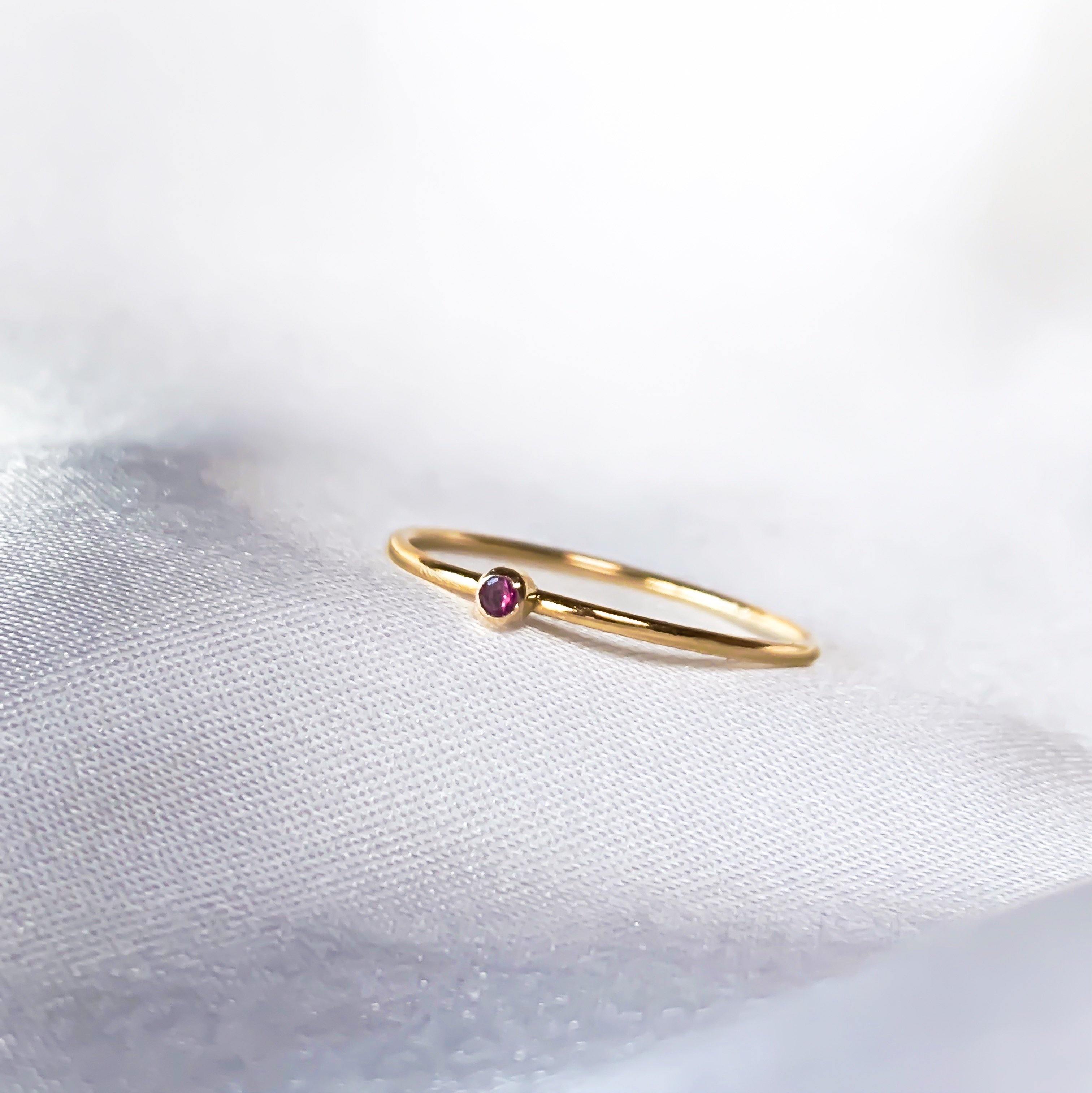 July Birthstone Ring - Ruby - Lunar James