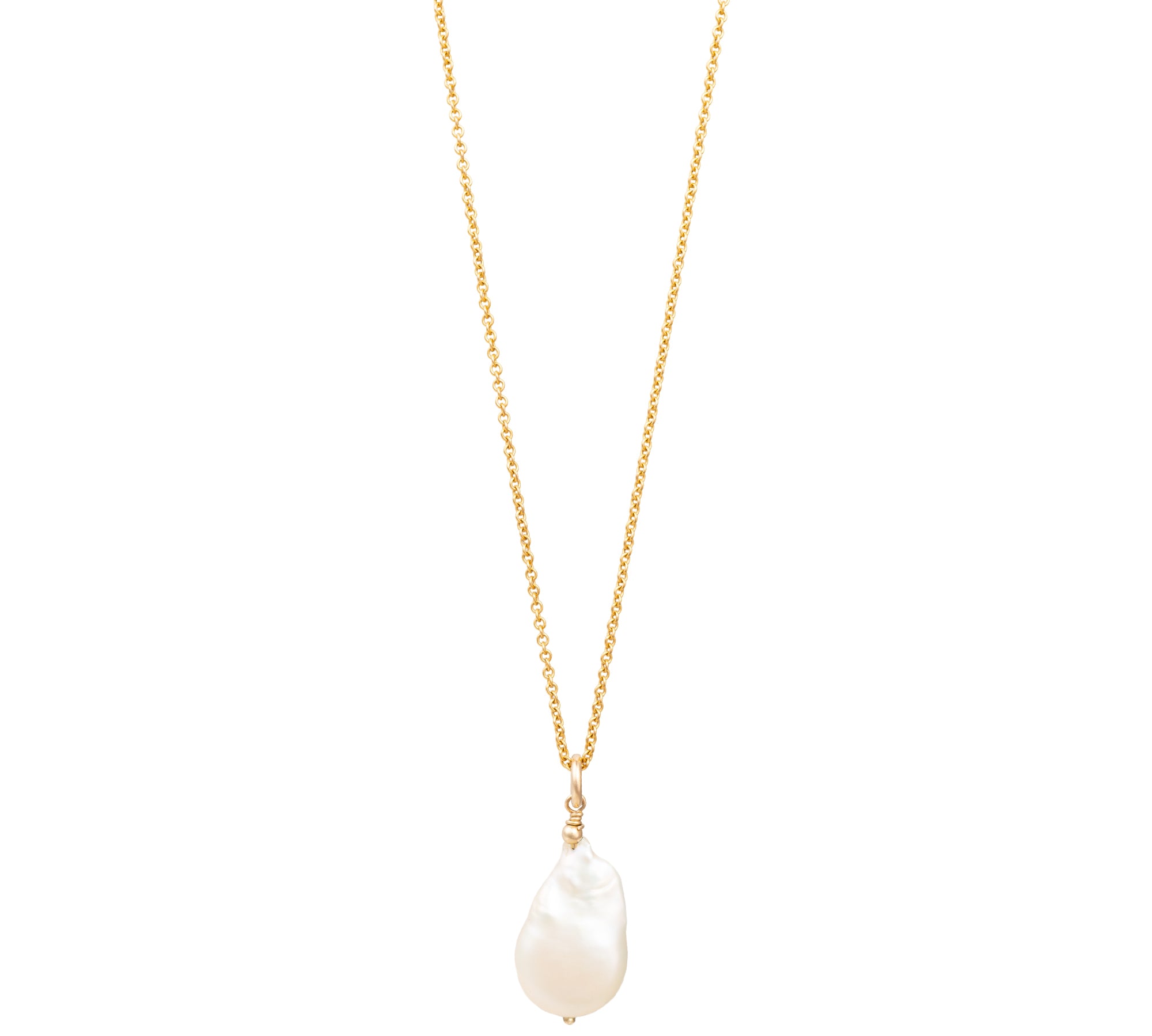 Megan - Baroque Ivory Teardrop Pearl Necklace