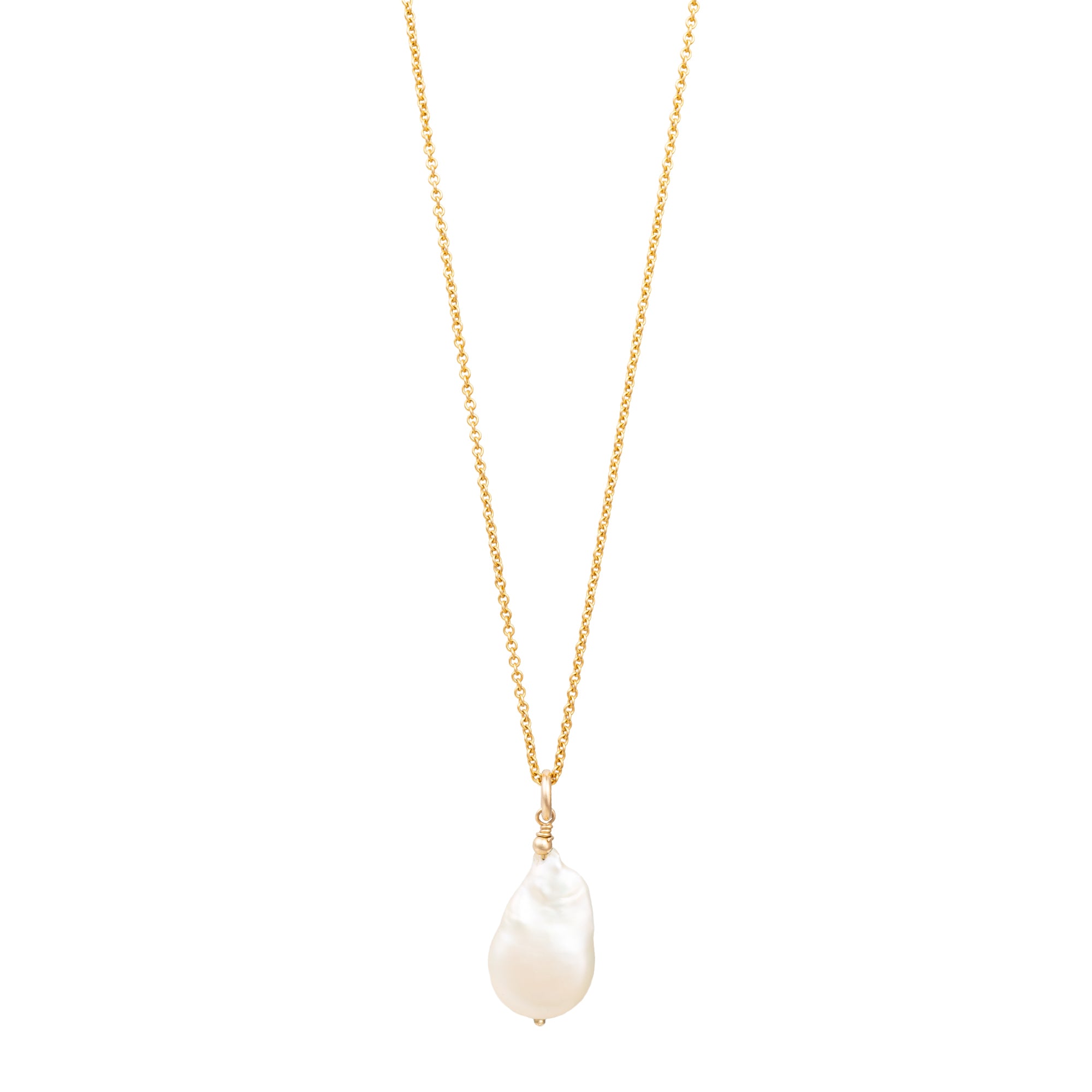 Megan - Baroque Ivory Teardrop Pearl Necklace