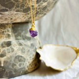 Amethyst Raw Crystal Pendant Necklace - Crown Chakra
