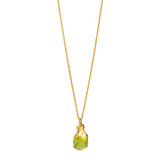 Peridot Raw Crystal Pendant Necklace - Heart Chakra