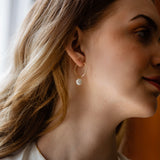 Lydia - Freshwater Coin Pearl Hoop Earrings