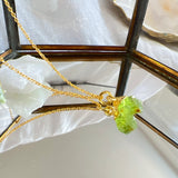 Peridot Raw Crystal Pendant Necklace - Heart Chakra
