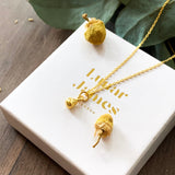 Tara - Organic Teardrop Gold Necklace