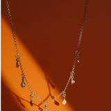 Terra - Gold Moonstone Charm Necklace with Gold Charms