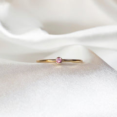 October Birthstone Ring - Pink Tourmaline - Lunar James