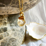 Citrine Raw Crystal Pendant Necklace - Solar Plexus Chakra