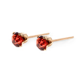 Garnet January Birthstone Studs - Gold, Silver