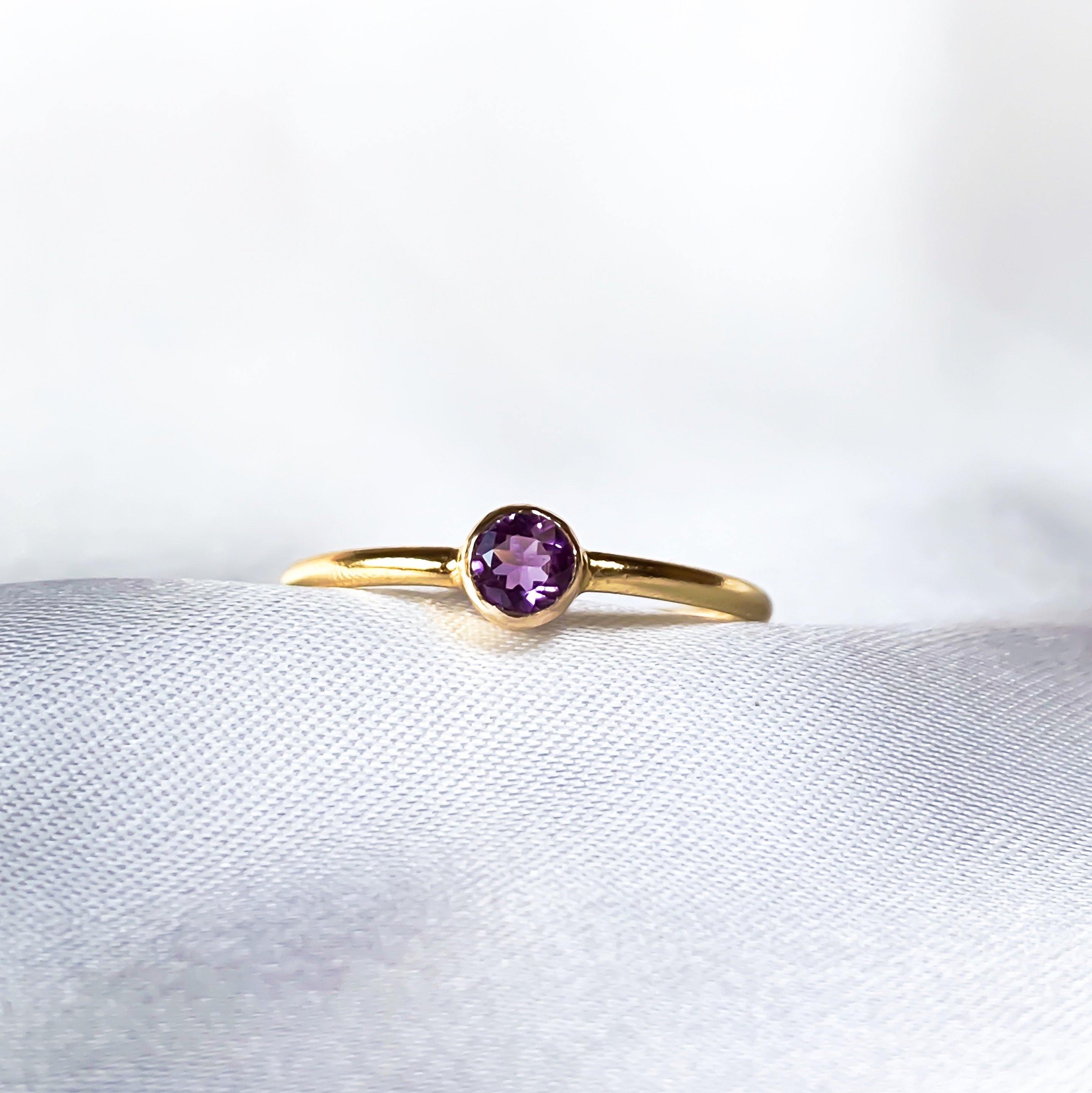 February Birtstone Ring - Amethyst - Lunar James