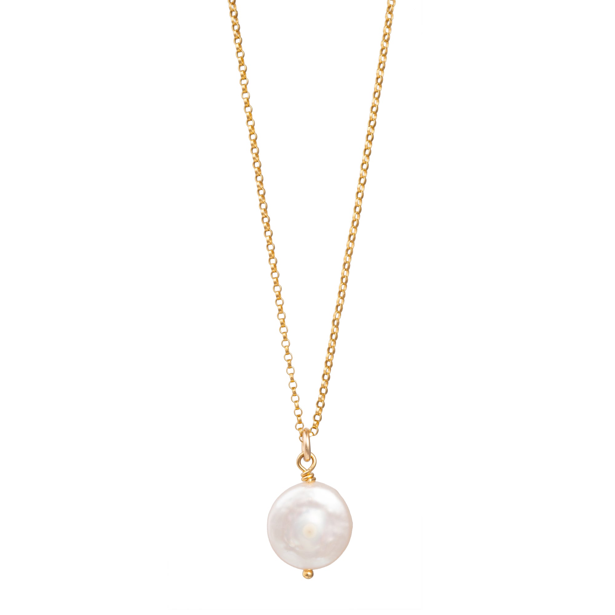 Lydia - Freshwater Coin Pearl Pendant Necklace
