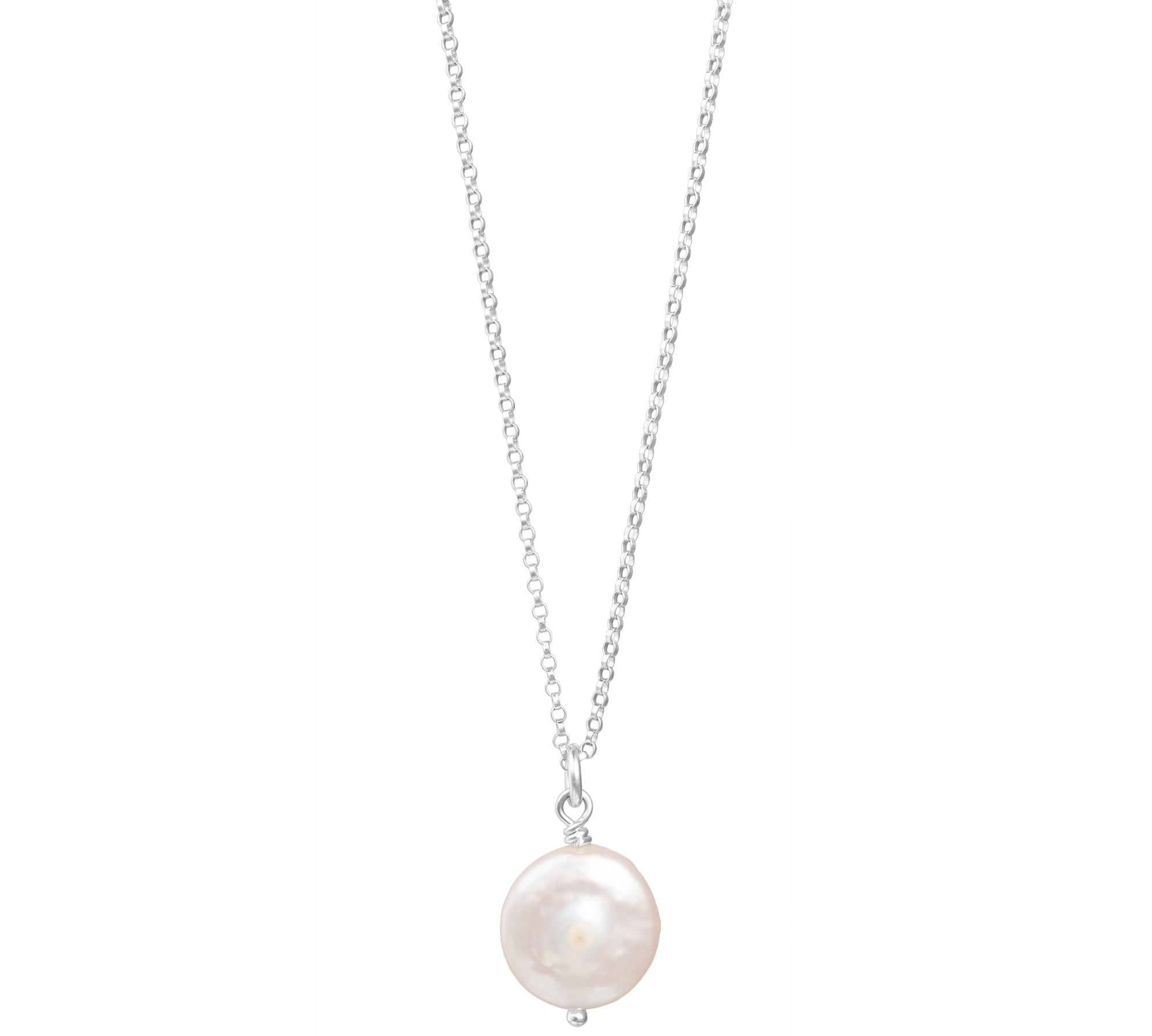 Lydia - Freshwater Coin Pearl Pendant Necklace