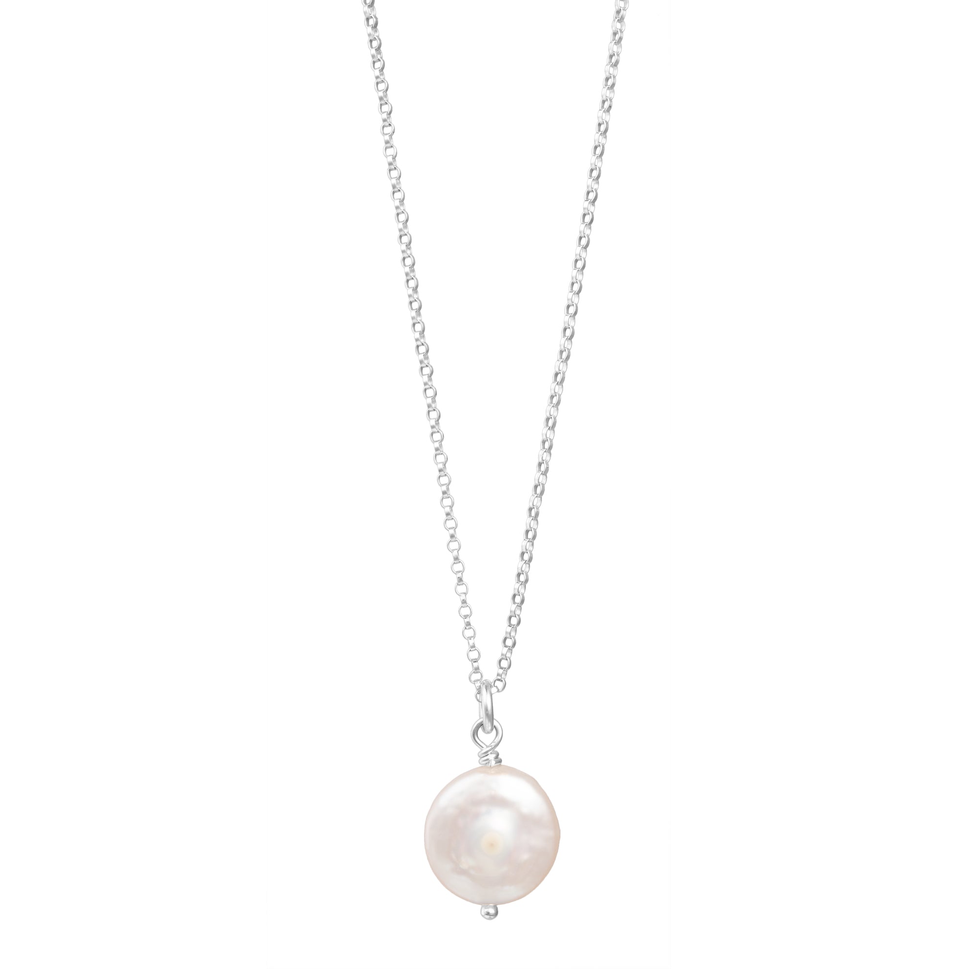 Lydia - Freshwater Coin Pearl Pendant Necklace