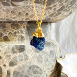 Sapphire Raw Crystal Pendant Necklace - Third Eye Chakra