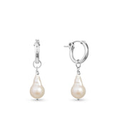Combarro - Baroque Freshwater Pearl Gold Hoop Earrings