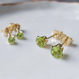 Peridot August Birthstone Studs - Gold, Silver
