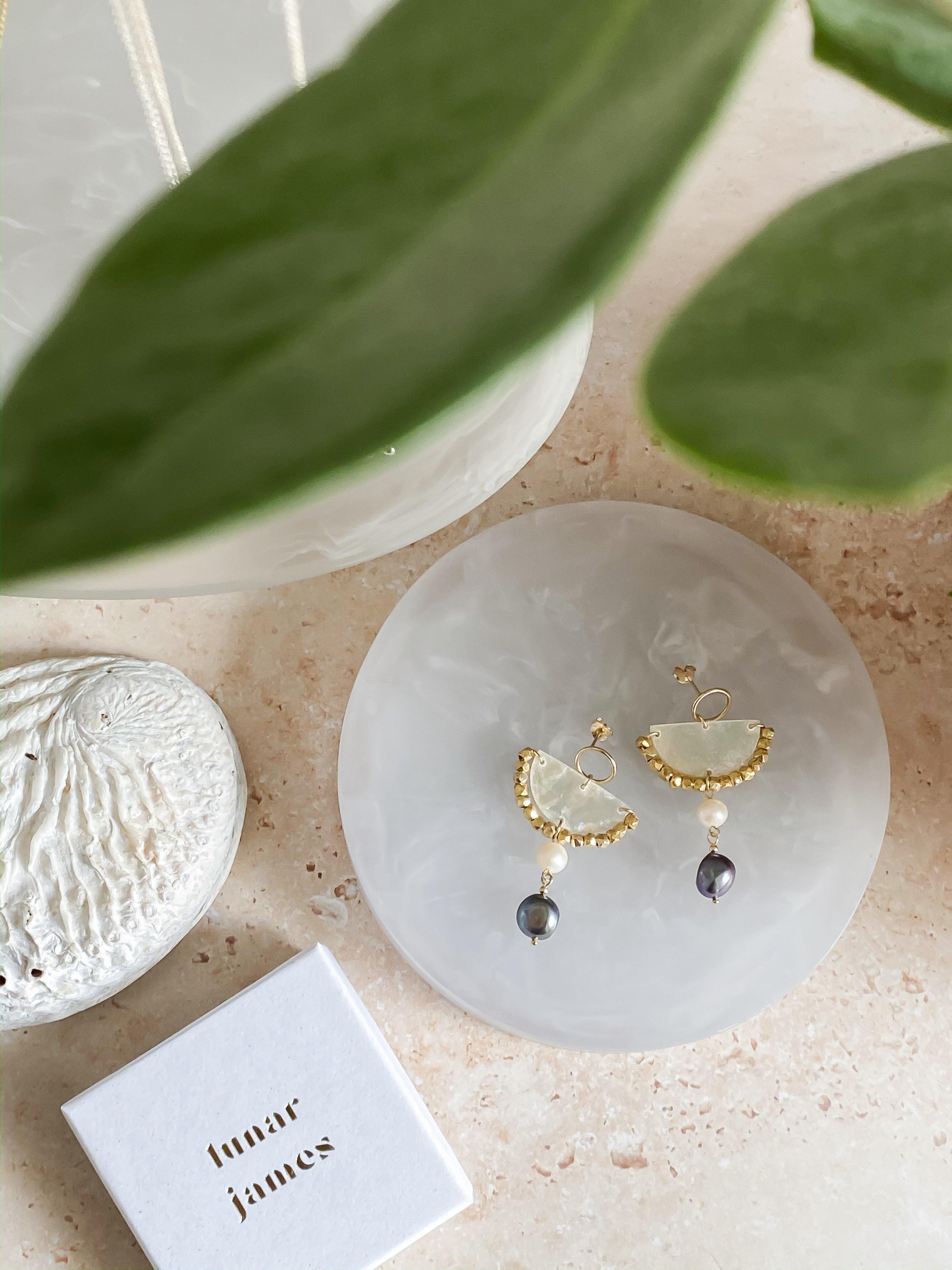 Estamara - Mother of Pearl Earrings - Lunar James
