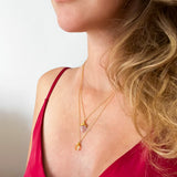 Peach Moonstone Raw Crystal Pendant Necklace - Sacral Chakra