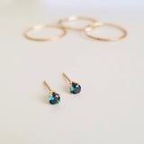 London Blue Topaz December Birthstone Studs - Gold, Silver