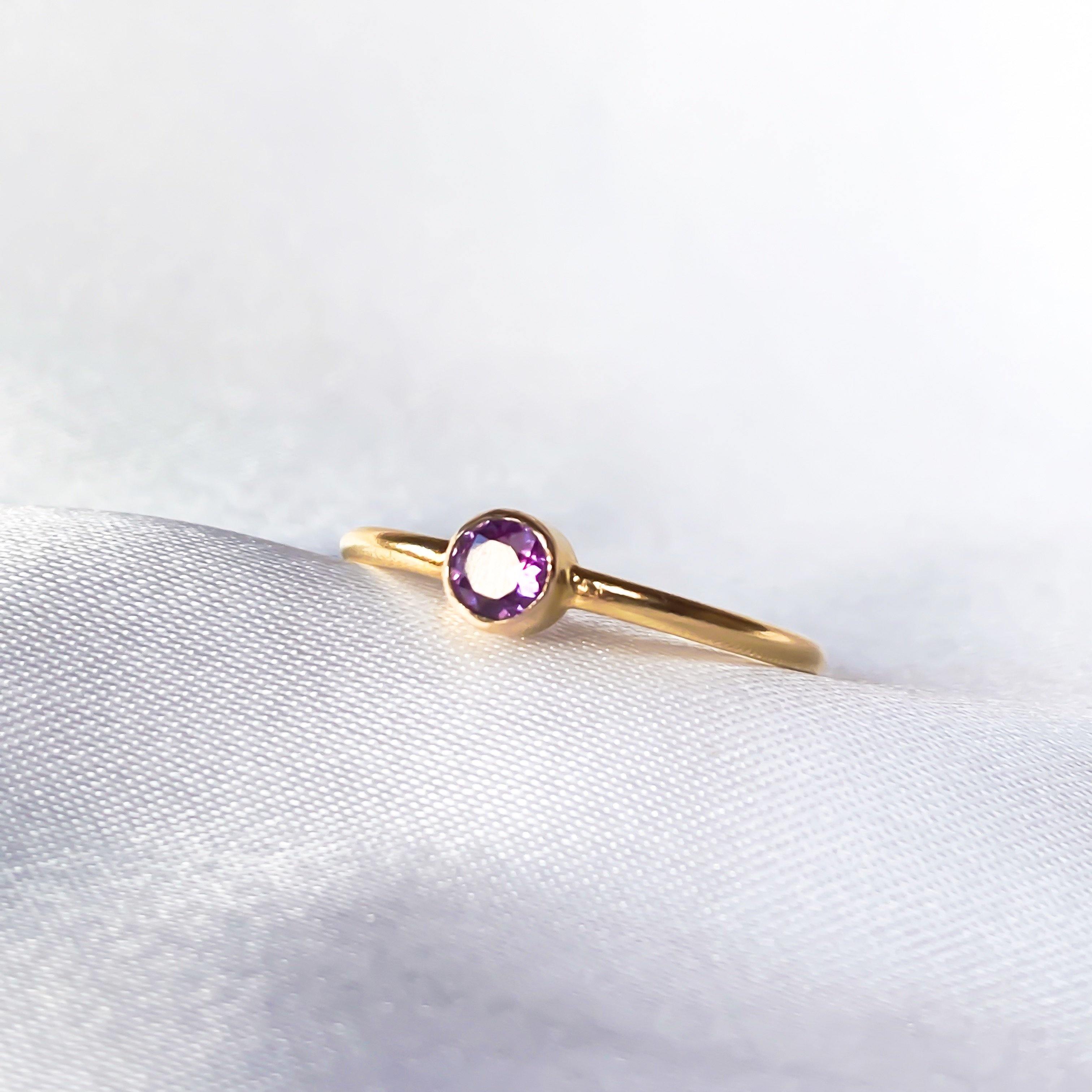 February Birtstone Ring - Amethyst - Lunar James