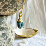 Turquoise Raw Crystal Pendant Necklace - Throat Chakra